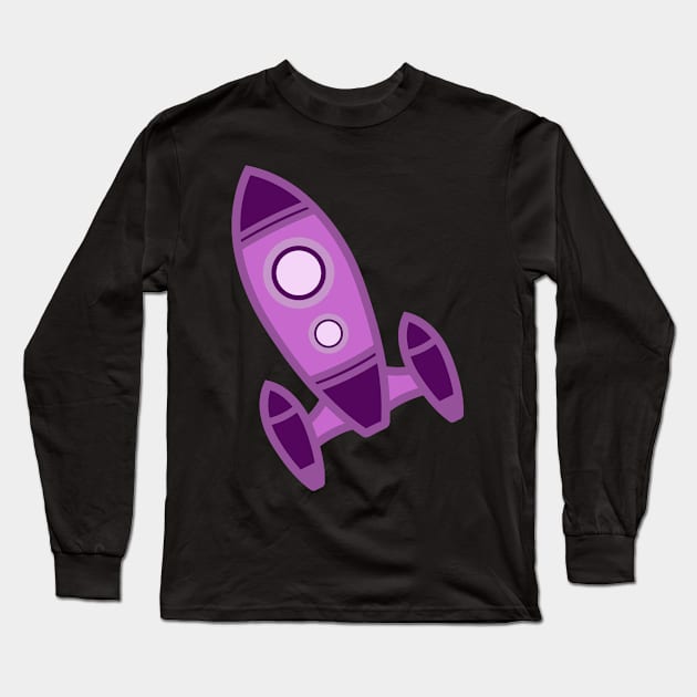 Purple Spaceship Long Sleeve T-Shirt by holidaystore